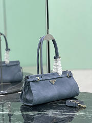 Prada Bonnie Medium Leather Handbag 1BA426 Aviation Blue - 32x15.5x12cm - 4