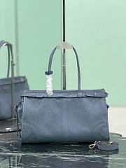 Prada Bonnie Large Leather Handbag 1BA433 Aviation Blue - 38x24x12cm - 5