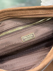 Prada Bonnie Medium Suede Handbag 1BA426 Coca Brown - 32x15.5x12cm - 5