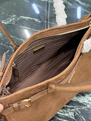 Prada Bonnie Large Suede Handbag 1BA433 Coca Brown - 38x24x12cm - 6