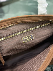 Prada Bonnie Large Suede Handbag 1BA433 Coca Brown - 38x24x12cm - 2