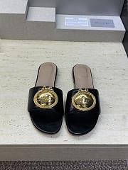 Dior Medaillon Buckle Slide Black Lambskin - 1