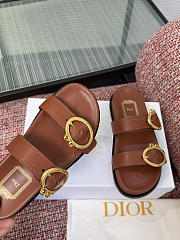 Dior Medaillon Buckle Slide Cognac Brown Calfskin - 6