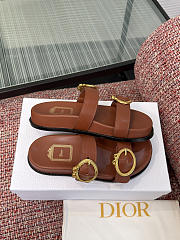 Dior Medaillon Buckle Slide Cognac Brown Calfskin - 3