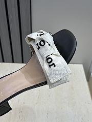 J'Adior Heeled Slide Black Embroidered Cotton 3.5cm - 3