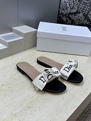 J'Adior Slide Black Embroidered Cotton - 1