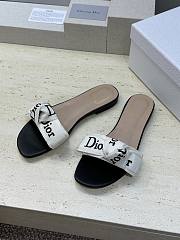J'Adior Slide Black Embroidered Cotton - 5