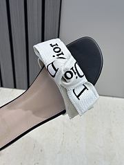 J'Adior Slide Black Embroidered Cotton - 4