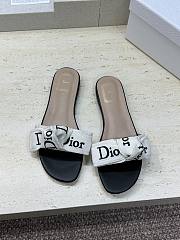 J'Adior Slide Black Embroidered Cotton - 2