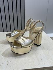 Dior Or D-Lane Platform Sandal Gold-Tone Laminated Lambskin 12cm - 6