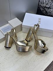 Dior Or D-Lane Platform Sandal Gold-Tone Laminated Lambskin 12cm - 5