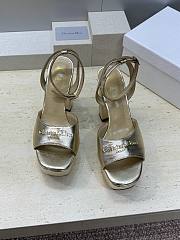 Dior Or D-Lane Platform Sandal Gold-Tone Laminated Lambskin 12cm - 4