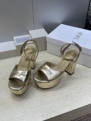 Dior Or D-Lane Platform Sandal Gold-Tone Laminated Lambskin 12cm - 3