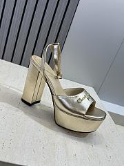 Dior Or D-Lane Platform Sandal Gold-Tone Laminated Lambskin 12cm - 2