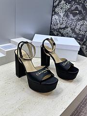 Dior D-Lane Platform Sandal Black Satin 12cm - 1