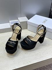 Dior D-Lane Platform Sandal Black Satin 12cm - 5