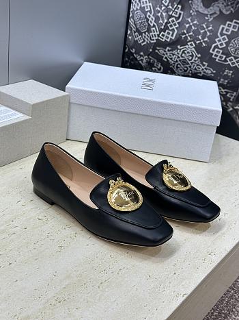 Dior Medaillon Buckle Loafer Black Lambskin