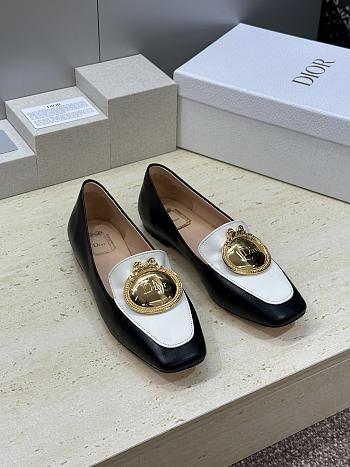 Dior Medaillon Loafer Black and White Lambskin