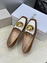 Dior Medaillon Loafer Brown and White Lambskin - 3