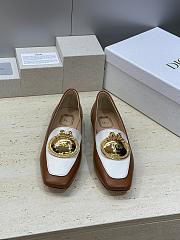 Dior Medaillon Loafer Brown and White Lambskin - 4