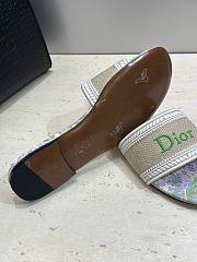 Dior Dway Slide Natural Embroidered Cotton and Multicolor Lily of the Valley Motif - 3