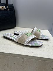 Dior Dway Slide Natural Embroidered Cotton and Multicolor Lily of the Valley Motif - 2