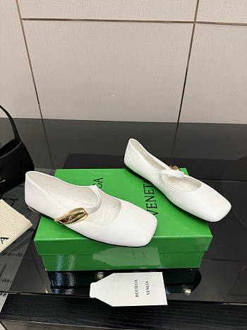 Bottega Veneta Charlotte Mary Jane Ballerina White