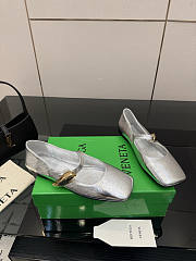 Bottega Veneta Charlotte Mary Jane Ballerina Silver - 1