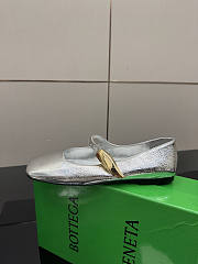 Bottega Veneta Charlotte Mary Jane Ballerina Silver - 6
