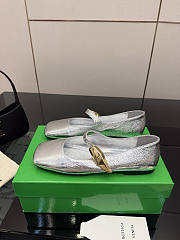 Bottega Veneta Charlotte Mary Jane Ballerina Silver - 4