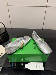 Bottega Veneta Charlotte Mary Jane Ballerina Silver - 3