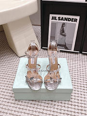 Aquazzura Papillon Ankle Strap Sandal 105 Silver - 1