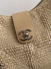 Chanel Shopping Bag Braided Raffia & Gold-Tone Metal Beige AS6090 - 40x26x12cm - 2
