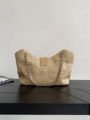 Chanel Shopping Bag Braided Raffia & Gold-Tone Metal Beige AS6090 - 40x26x12cm - 4