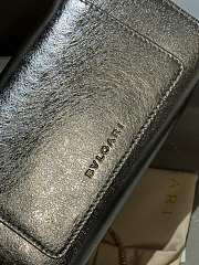 Bvlgari Serpenti Forever Phone Case In Silver Striated Calf Leather - 19x10x3.5cm - 3