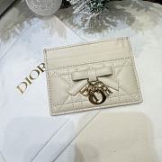Lady Dior Freesia Card Holder Craie Cannage Lambskin - 10.5x8x0.5cm - 1