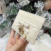 Lady Dior Freesia Card Holder Craie Cannage Lambskin - 10.5x8x0.5cm - 3