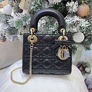 Mini Lady Dior Bag with Chain Black Cannage Lambskin - 17x15x7cm - 1