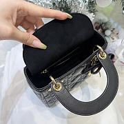 Mini Lady Dior Bag with Chain Black Cannage Lambskin - 17x15x7cm - 6
