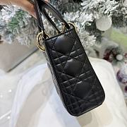 Mini Lady Dior Bag with Chain Black Cannage Lambskin - 17x15x7cm - 5