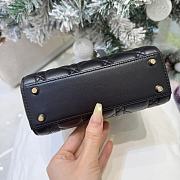 Mini Lady Dior Bag with Chain Black Cannage Lambskin - 17x15x7cm - 4