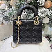 Mini Lady Dior Bag with Chain Black Cannage Lambskin - 17x15x7cm - 3