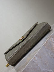 YSL Cassandre Envelope Chain Wallet In Lambskin Gray - 22.5x14x4cm - 6