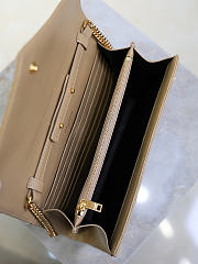 YSL Cassandre Envelope Chain Wallet In Lambskin Natural Tan - 22.5x14x4cm - 4