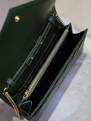 YSL Cassandre Envelope Chain Wallet In Lambskin Green - 22.5x14x4cm - 5
