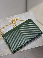 YSL Cassandre Envelope Chain Wallet In Lambskin Green - 22.5x14x4cm - 2
