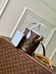 LV Neverfull Bandouliere Inside Out BB Tote Bag Monogram Sky Blue M28336 - 26.5x16.5x11cm - 2