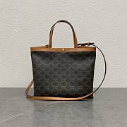 Celine Small Square Cabas In Triomphe Canvas Honey - 26x23x8.5cm - 6