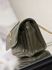 YSL Niki Mini In Vintage Leather Green - 18x12.5x5cm - 6