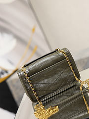 YSL Niki Mini In Vintage Leather Green - 18x12.5x5cm - 4